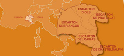 Mappa del territorio di lingua occitana